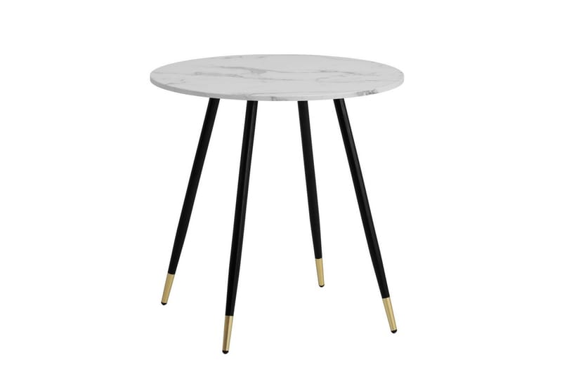 Matbord Wohnling Rund 75 cm marmorerad modern gyllene tippsben Marmor, Vit - Marmor, Vit - Möbler - Bord & matgrupper - Matgrupper
