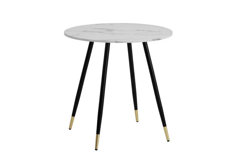 Matbord Wohnling Rund 75 cm marmorerad modern gyllene tippsben Marmor, Vit - Marmor, Vit - Möbler - Bord & matgrupper - Matbord & köksbord