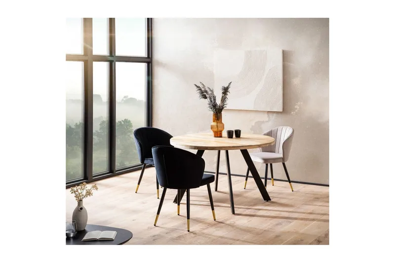 Matbord Wohnling rund massivt trä, modern lantlig stil 120 cm - 120 cm - Möbler - Bord & matgrupper - Matbord & köksbord