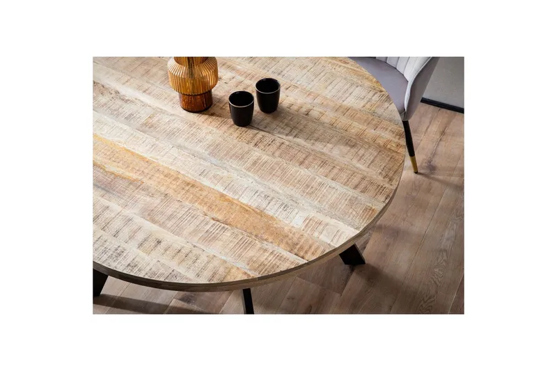 Matbord Wohnling rund massivt trä, modern lantlig stil 120 cm - 120 cm - Möbler - Bord & matgrupper - Matbord & köksbord