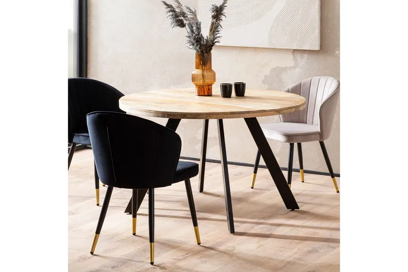 Matbord Wohnling rund massivt trä, modern lantlig stil 120 cm - 120 cm - Möbler - Bord & matgrupper - Matbord & köksbord