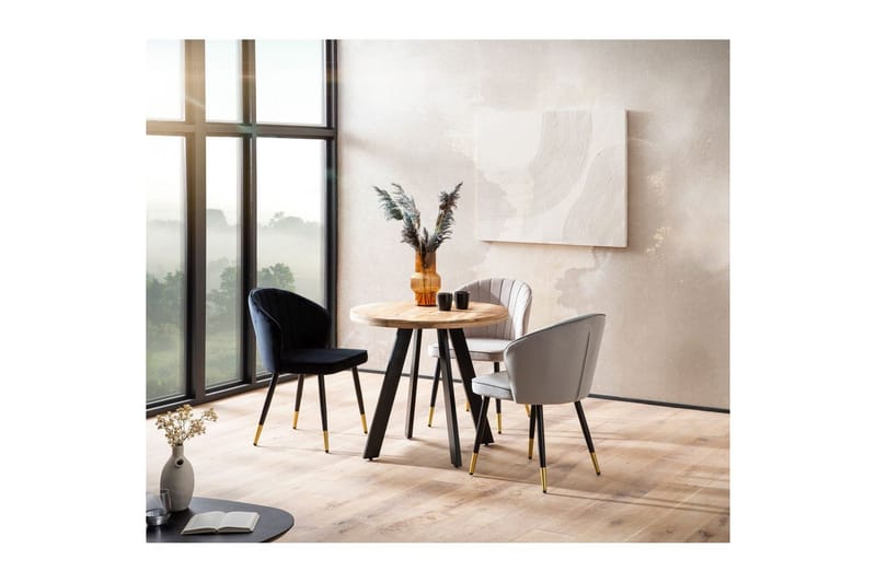 Matbord Wohnling rund massivt trä, modern lantlig stil 80 cm - 80 cm - Möbler - Bord & matgrupper - Matbord & köksbord