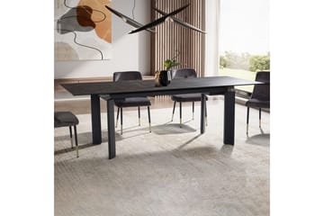 Matbord Wohnling Utdragbart 180-260 cm keramisk, klassiskt fyra ben och metallram Svart, marmor svart - Svart, marmor svart - Möbler - Bord & matgrupper - Matbord & köksbord