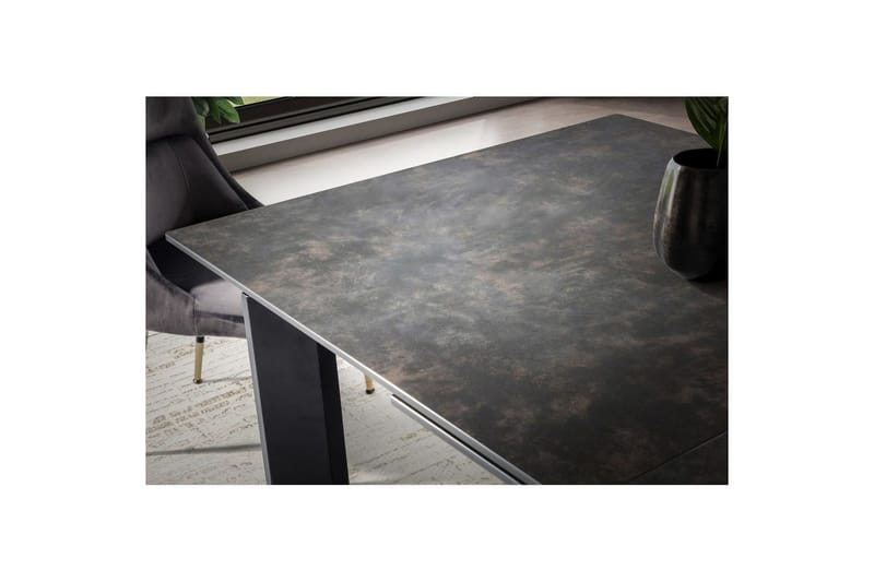 Matbord Wohnling Utdragbart 180-260 cm keramisk, klassiskt fyra ben och metallram Svart, marmor svart - Svart, marmor svart - Möbler - Bord & matgrupper - Matgrupper
