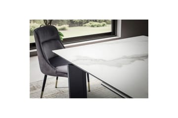 Matbord Wohnling Utdragbart 180-260 cm keramisk, klassiskt fyra ben och metallram Svart, marmor vit - Svart, marmor vit - Möbler - Bord & matgrupper - Matbord & köksbord