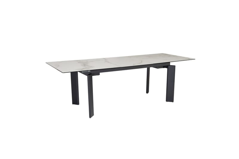 Matbord Wohnling Utdragbart 180-260 cm keramisk, klassiskt fyra ben och metallram Svart, marmor vit - Svart, marmor vit - Möbler - Bord & matgrupper - Matbord & köksbord
