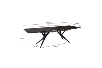 Matbord Wohnling Utdragbart 180-260 cm keramisk fyra ben och metallram Svart, marmor svart - Svart, svart marmor - Möbler - Bord & matgrupper - Matbord & köksbord