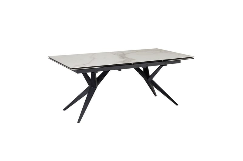 Matbord Wohnling Utdragbart 180-260 cm keramisk fyra ben och metallram Svart, marmor vit - Svart, marmor vit - Möbler - Bord & matgrupper - Matbord & köksbord