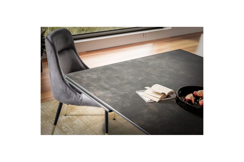 Matbord Wohnling Utdragbart 180-260 cm keramisk modern Z-ram design Svart, marmor svart - Svart, marmor svart - Möbler - Bord & matgrupper - Matbord & köksbord