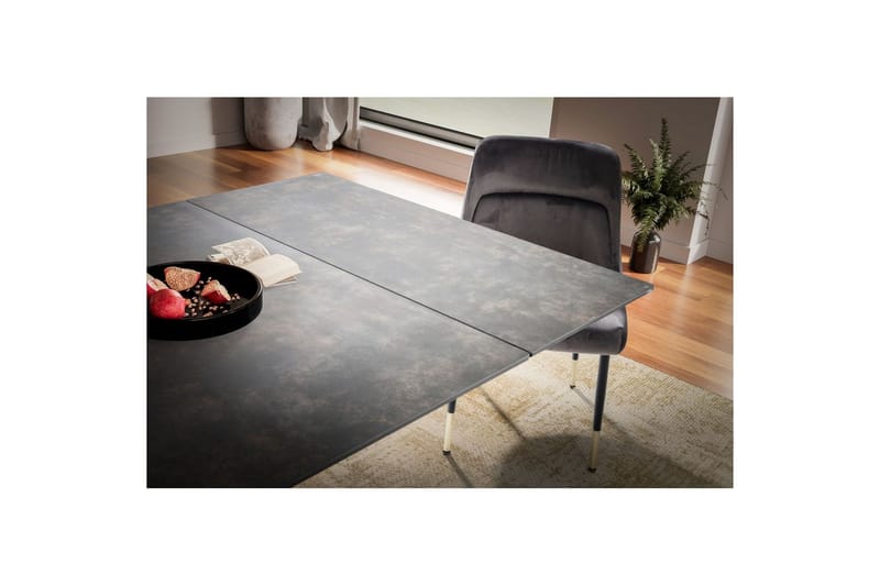 Matbord Wohnling Utdragbart 180-260 cm keramisk modern Z-ram design Svart, marmor svart - Svart, marmor svart - Möbler - Bord & matgrupper - Matbord & köksbord