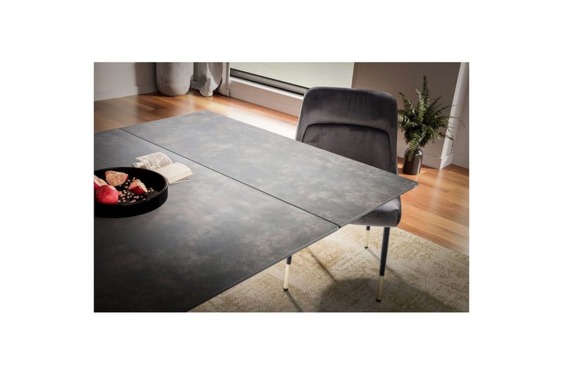 Matbord Wohnling Utdragbart 180-260 cm keramisk modern Z-ram design Svart, marmor svart - Svart, svart marmor - Möbler - Bord & matgrupper - Matbord & köksbord