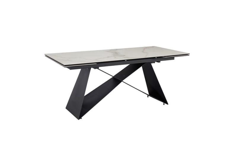 Matbord Wohnling Utdragbart 180-260 cm keramisk modern Z-ram design Svart, marmor vit - Svart, marmor vit - Möbler - Bord & matgrupper - Matbord & köksbord