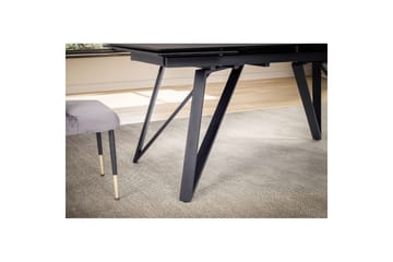 Matbord Wohnling Utdragbart 180-260 cm keramiskt vinklade metallben med hårnål Svart, marmor svart - Svart, svart marmor - Möbler - Bord & matgrupper - Matbord & köksbord