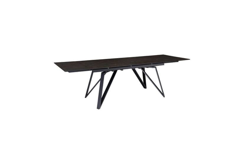 Matbord Wohnling Utdragbart 180-260 cm keramiskt vinklade metallben med hårnål Svart, marmor svart, Svart, svart marmor
