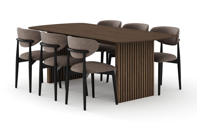 Matgrupp Bark Richeto med Molly stolar Svart - Möbler - Bord & matgrupper - Matgrupper