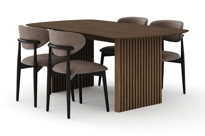 Matgrupp Bark Richeto med Molly stolar Svart, undefined