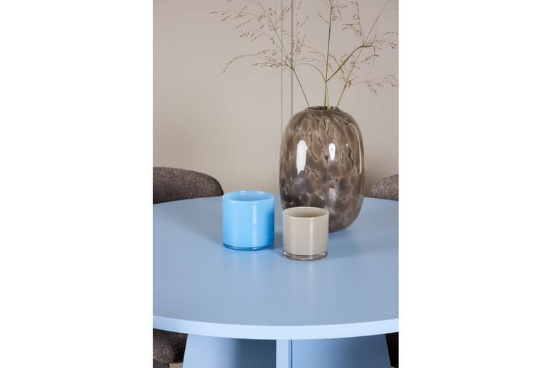 Matgrupp Bootcut Runt 110 cm Babyblå med 4st Astoria Stolar Brun - Brun - Möbler - Bord & matgrupper - Matgrupper