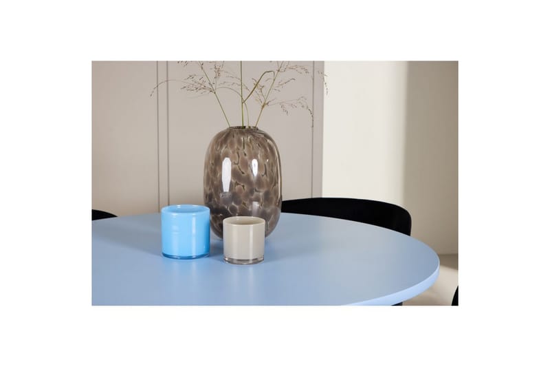 Matgrupp Bootcut Runt 110 cm Babyblå med 4st Edina Stolar Svart - Svart - Möbler - Bord & matgrupper - Matgrupper