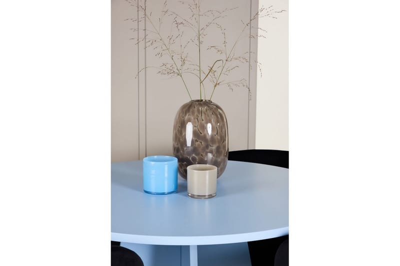 Matgrupp Bootcut Runt 110 cm Babyblå med 4st Edina Stolar Svart - Svart - Möbler - Bord & matgrupper - Matgrupper