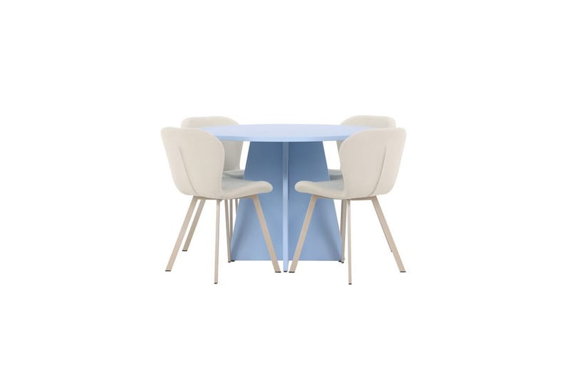 Matgrupp Bootcut Runt 110 cm Babyblå med 4st Lilja Stolar, undefined