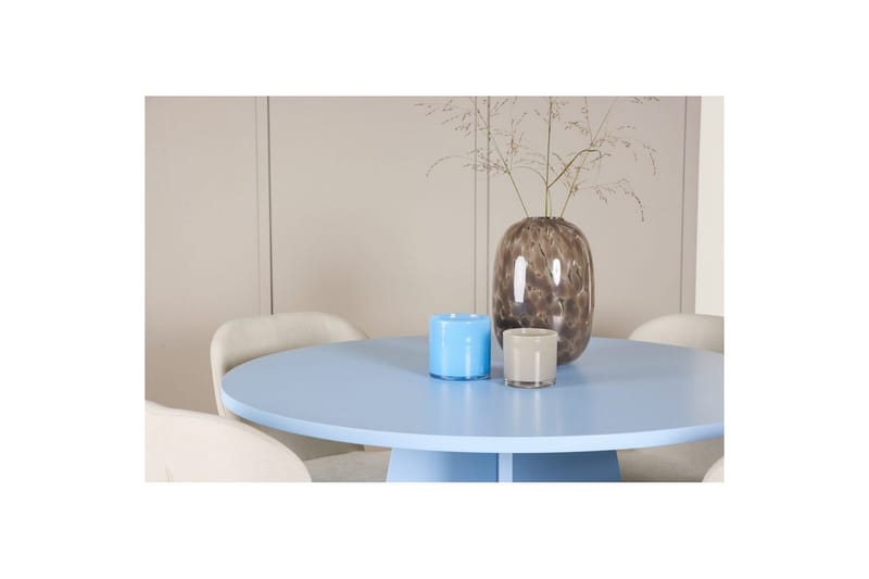 Matgrupp Bootcut Runt 110 cm Babyblå med 4st Lilja Stolar - Möbler - Bord & matgrupper - Matgrupper
