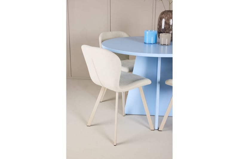 Matgrupp Bootcut Runt 110 cm Babyblå med 4st Lilja Stolar - Möbler - Bord & matgrupper - Matgrupper