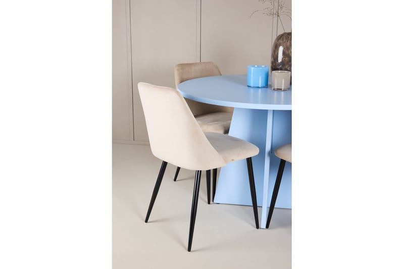 Matgrupp Bootcut Runt 110 cm Babyblå med 4st Night Stolar - Möbler - Bord & matgrupper - Matgrupper