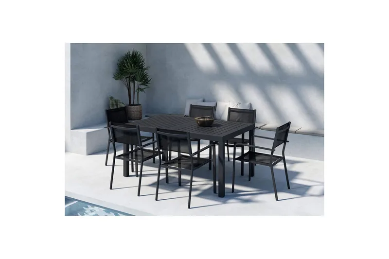 Matgrupp Capo, Copacabana - Svart - Utemöbler - Utegrupp - Matgrupp utomhus