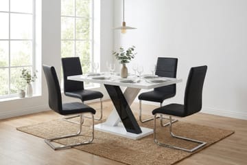 Matgrupp Cesi 14 0cm med 4 Cibus stolar - Vit - Möbler - Bord & matgrupper - Matgrupper