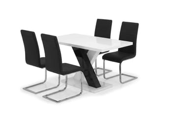 Matgrupp Cesi 14 0cm med 4 Cibus stolar - Vit - Möbler - Bord & matgrupper - Matgrupper