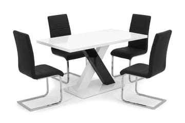 Matgrupp Cesi 14 0cm med 4 Cibus stolar - Vit - Möbler - Bord & matgrupper - Matgrupper