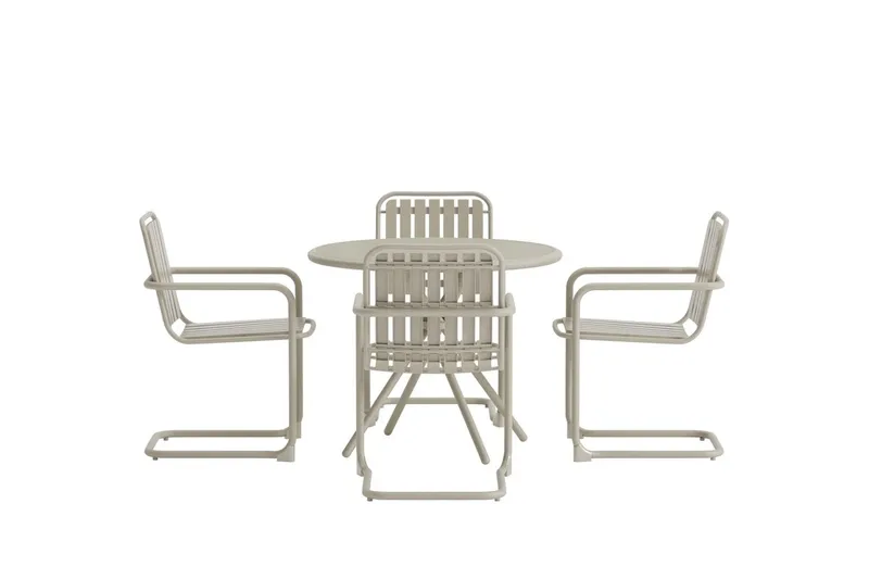 Matgrupp Chios 90 cm med 4 Stolar Utomhus - Beige - Möbler - Bord & matgrupper - Matgrupper