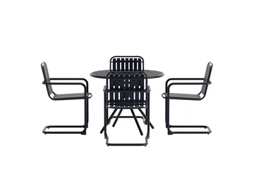 Matgrupp Chios 90 cm med 4 Stolar Utomhus - Svart - Möbler - Bord & matgrupper - Matgrupper