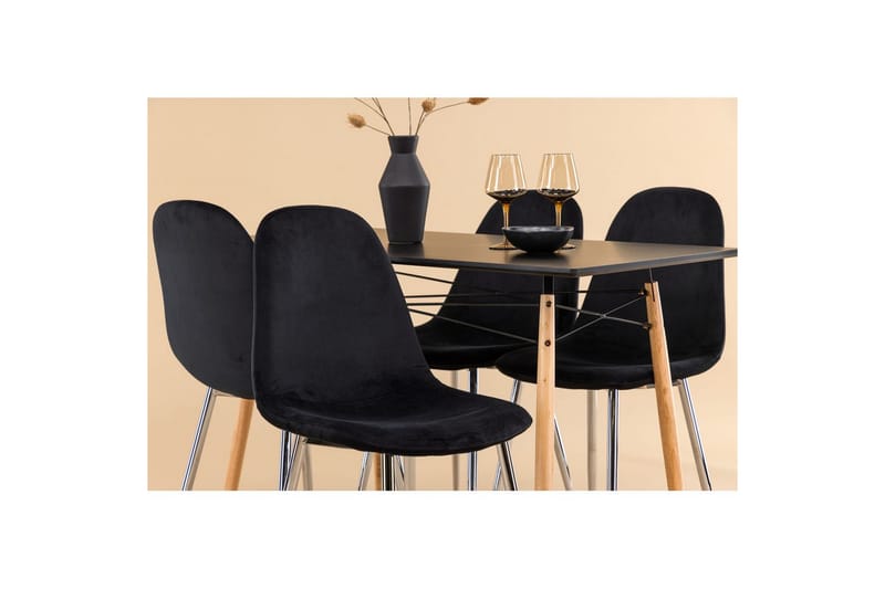 Matgrupp Danburi, Polar - Svart, Chrome - Möbler - Bord & matgrupper - Matgrupper