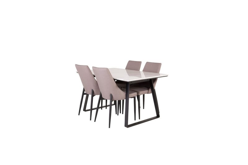 Matgrupp Estelle Rektangulärt 140x90 cm Vit Marmor / Svart med 4st Leone 2.0 Stolar - Möbler - Bord & matgrupper - Matgrupper