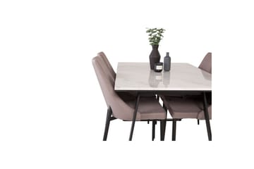 Matgrupp Estelle Rektangulärt 140x90 cm Vit Marmor / Svart med 4st Leone 2.0 Stolar - Möbler - Bord & matgrupper - Matgrupper