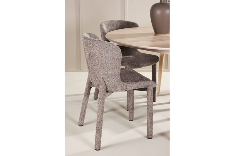 Matgrupp Flora Runt 120 cm Vit med 4st Astoria Stolar Brun - Brun - Möbler - Bord & matgrupper - Matgrupper