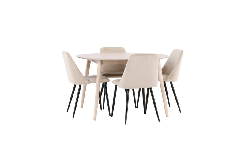 Matgrupp Flora Runt 120 cm Vit med 4st Night Stolar - Möbler - Bord & matgrupper - Matgrupper