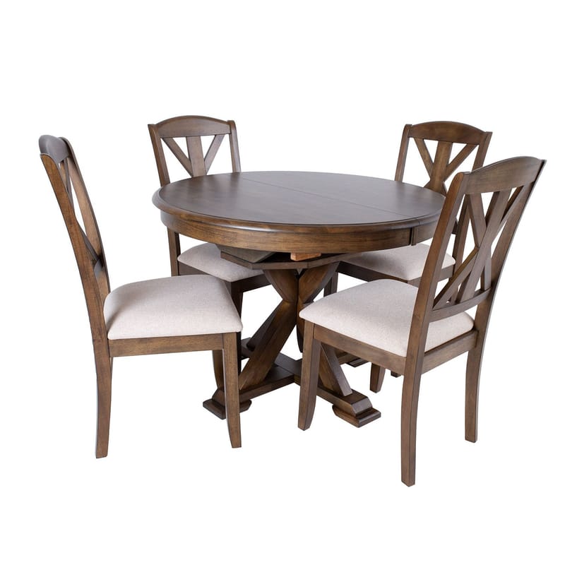 Matgrupp James bord och 6 stolar - Brun - Möbler - Bord & matgrupper - Matgrupper