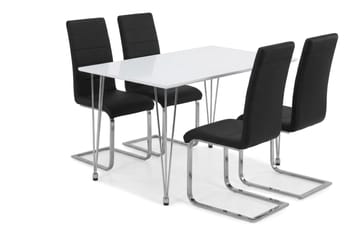 Matgrupp Kronblom 120 cm med 4 Cibus stolar - Vit - Möbler - Bord & matgrupper - Matgrupper