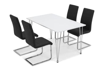 Matgrupp Kronblom 120 cm med 4 Cibus stolar - Vit - Möbler - Bord & matgrupper - Matgrupper