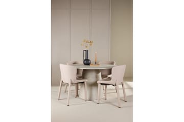 Matgrupp Lanzo Runt 120 cm Beige med 4st Astoria Stolar Beige - Beige - Möbler - Bord & matgrupper - Matgrupper