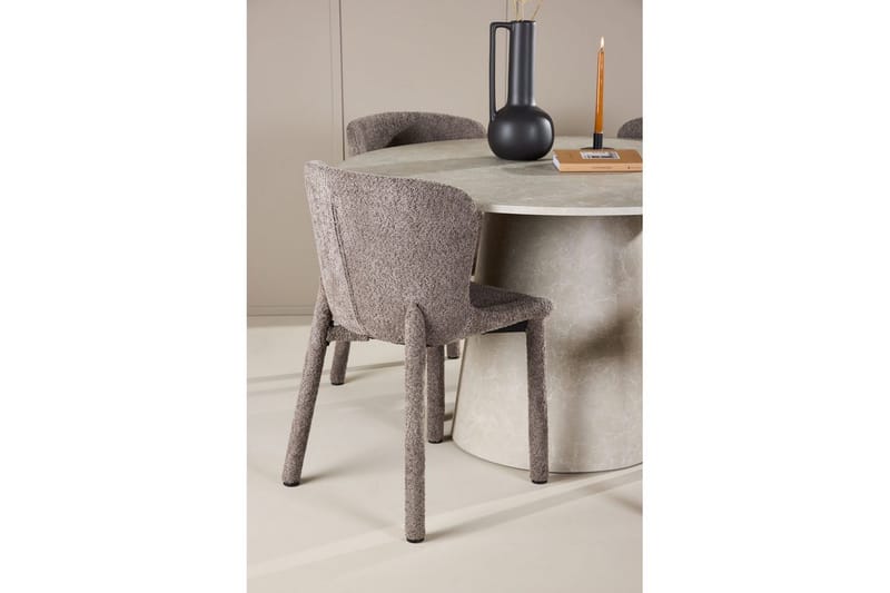 Matgrupp Lanzo Runt 120 cm Beige med 4st Astoria Stolar Brun - Brun - Möbler - Bord & matgrupper - Matgrupper