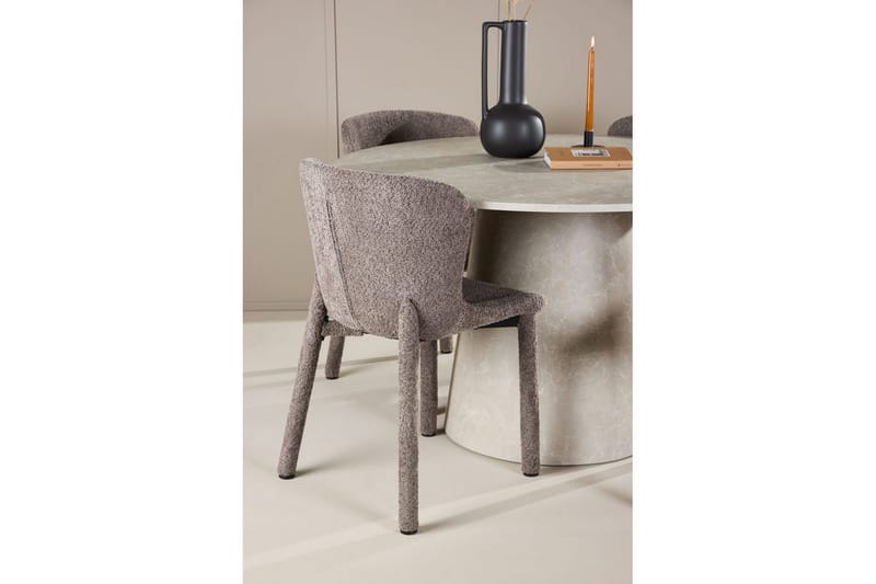 Matgrupp Lanzo Runt 120 cm Beige med 4st Astoria Stolar Brun - Brun - Möbler - Bord & matgrupper - Matgrupper