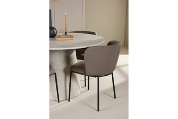 Matgrupp Lanzo Runt 120 cm Beige med 4st Edina Stolar Svart / Brun - Svart / Brun - Möbler - Bord & matgrupper - Matgrupper