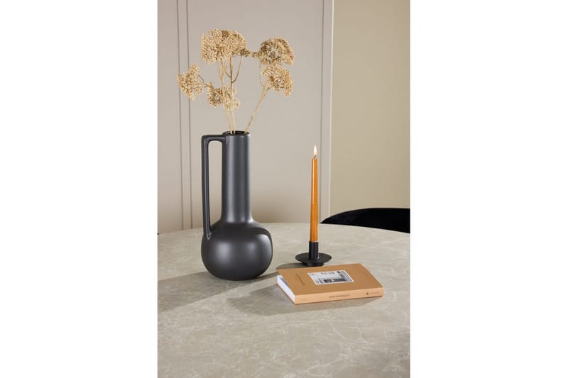 Matgrupp Lanzo Runt 120 cm Beige med 4st Edina Stolar Svart - Svart - Möbler - Bord & matgrupper - Matgrupper