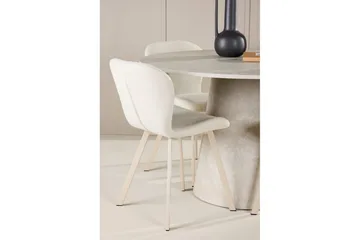 Matgrupp Lanzo Runt 120 cm med 4st Lilja Stolar Beige - Beige - Möbler - Bord & matgrupper - Matgrupper