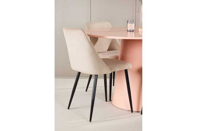 Matgrupp Lanzo Runt 120 cm med 4st Night Stolar Rosa - Rosa - Möbler - Bord & matgrupper - Matgrupper