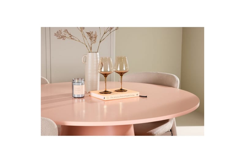 Matgrupp Lanzo Runt 120 cm Rosa med 4st Astoria Stolar Beige - Beige - Möbler - Bord & matgrupper - Matgrupper
