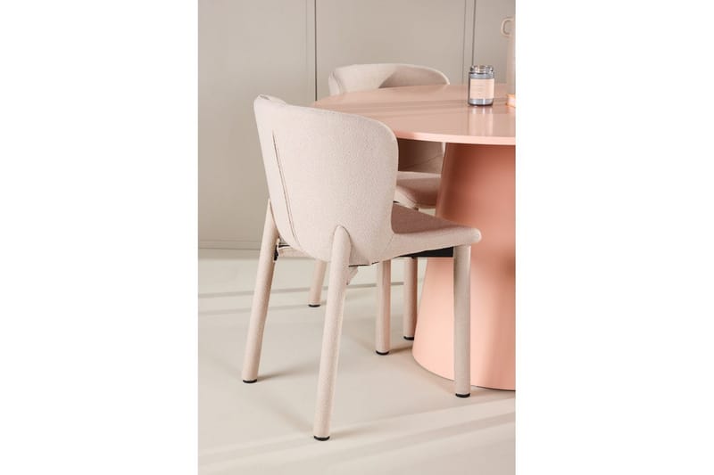 Matgrupp Lanzo Runt 120 cm Rosa med 4st Astoria Stolar Beige - Beige - Möbler - Bord & matgrupper - Matgrupper